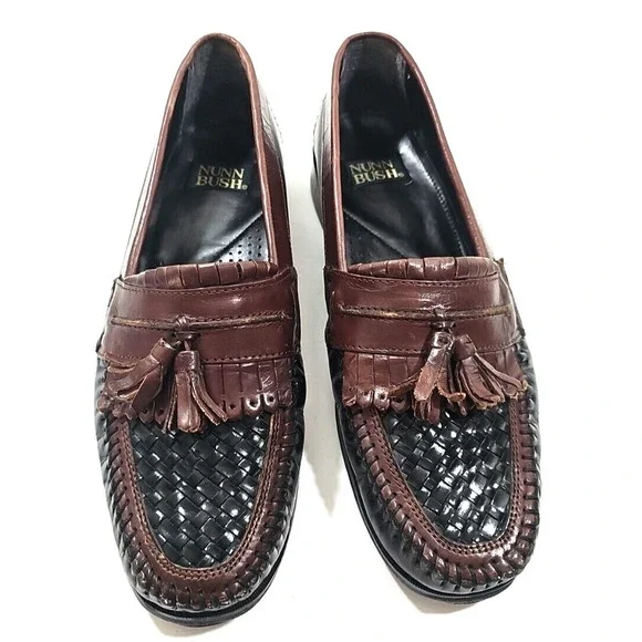 Nunn Bush Black/Brown Genuine Leather Upper Loafers Men's Shoes 9.5 W Slip on. - Picture 7 of 13